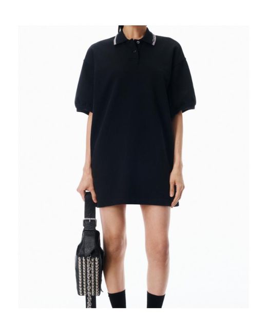 Alexander Wang Black T By Short-Sleeved Polo Mini Dress