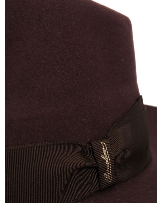 Borsalino Brown Felted Fedora Hat for men