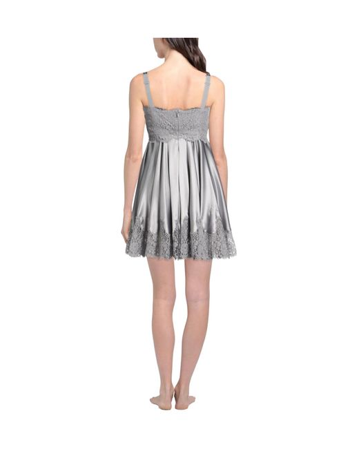 Dolce & Gabbana Gray Solid-Color Satin Dress