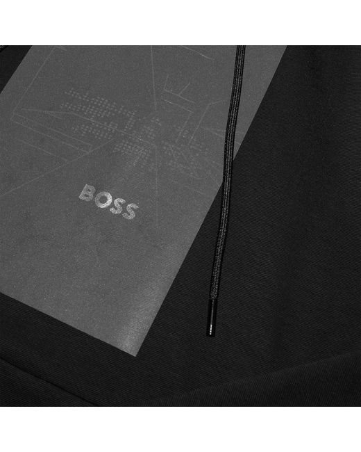 Boss Black Pullover Hooded Sweatshirt for men