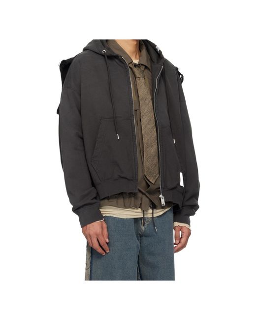 Maison Mihara Yasuhiro Black Zip Hoodie for men