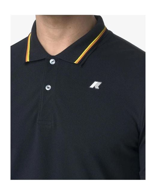 K-Way Blue Logo Patch Short-Sleeved Polo Shirt for men