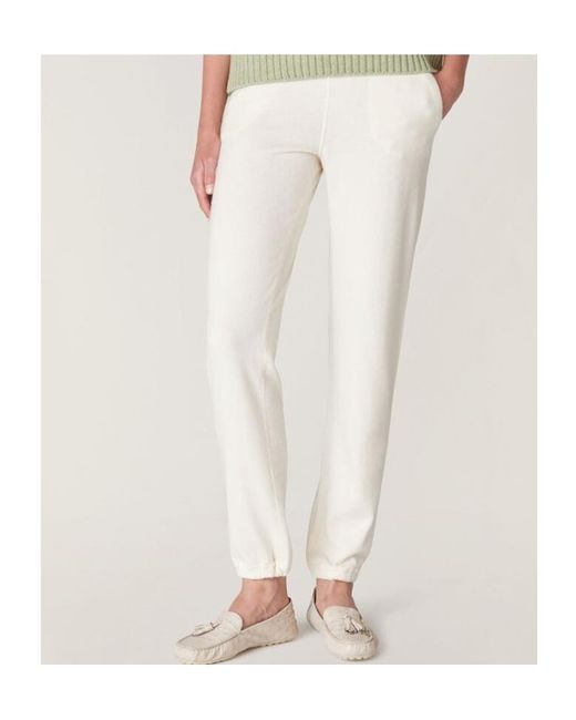 Loro Piana White Straight-Leg Drawstring Knitted Trousers