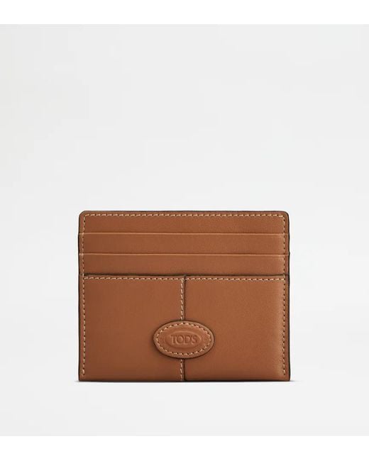 Tod's Brown Piccolo Logo Patch Card Holder for men