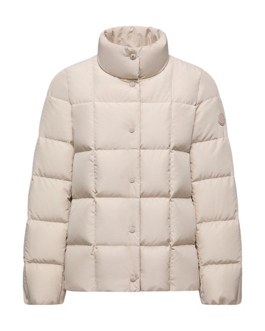 Moncler Natural Cochevinne Square-Quilted Short Down Jacket
