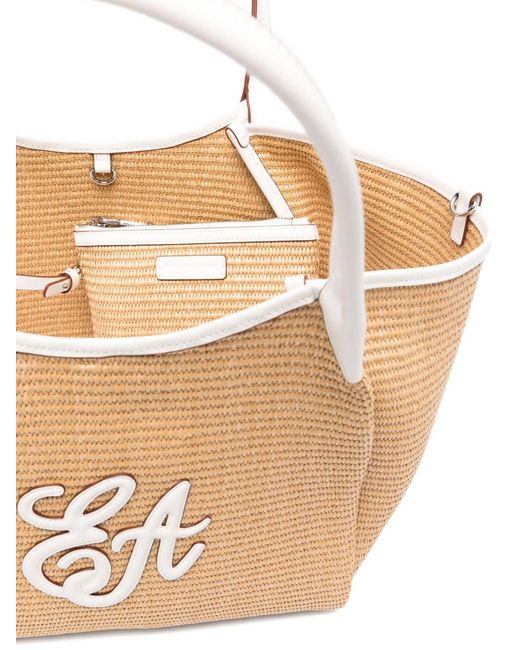 Emporio Armani Natural Ea Logo Woven Medium Shopper Bag