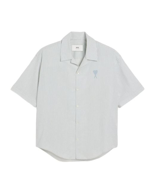 AMI White Ami Camp Collar Short Sleeves Shirt for men
