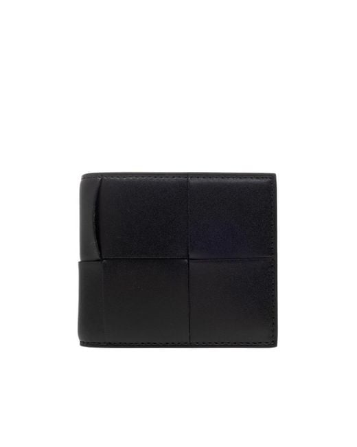 Bottega Veneta Black Intrecciato Bi-Fold Wallet for men
