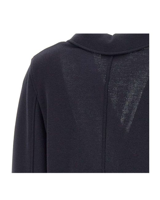 Thom Browne Blue Logo-Patch Straight Hem Blazer