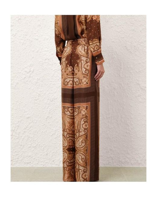 Zimmermann Brown Luna Track Pants