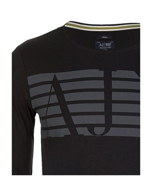 Armani Jeans Black Logo Details T-Shirt for men