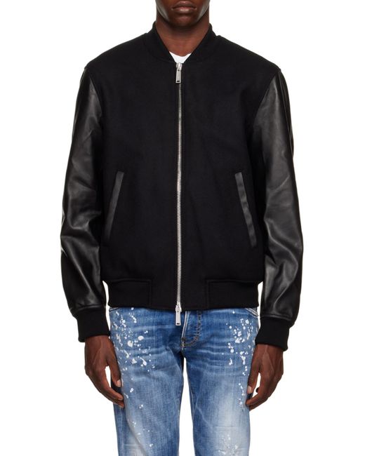 DSquared² Black Ibra Varsity Jacket for men
