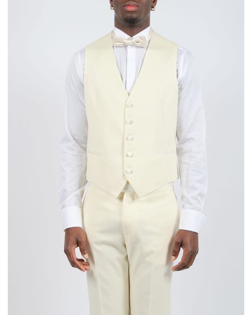 Tagliatore White Single-Breasted Suit Three-Piece Suit for men