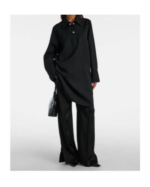 Jil Sander Black Wool Polo Dress