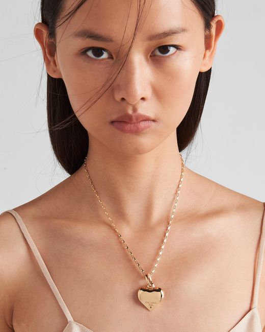 Prada White Eternal Small Pendant Necklace for men