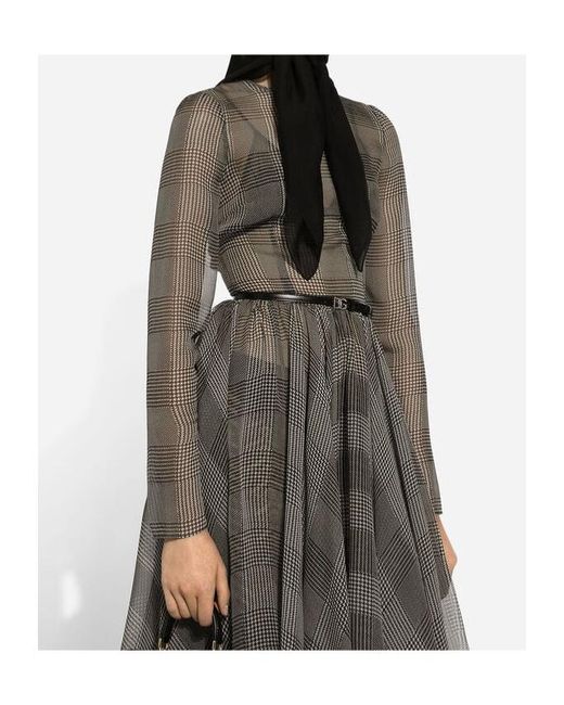 Dolce & Gabbana Gray Check Pattern Dress