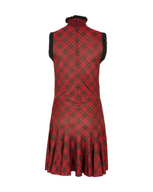 McQueen Red Plaid Mini Skirt