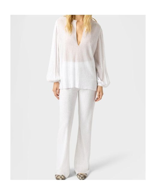 Missoni White Balloon-Sleeve Blouse