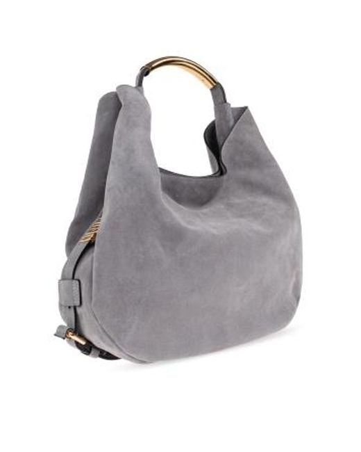Moschino Gray Top Handle Handbag