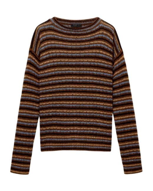 Prada Brown Shetland Wool Boat Neck Sweater for men