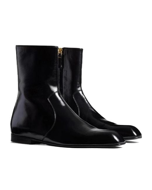 Khaite Black Colt Zip Square Toe Boots
