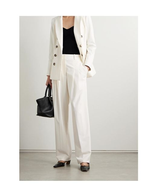 Veronica Beard White Wide-Leg Casual Pants