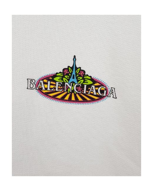 Balenciaga White Logo Hooded Sweater