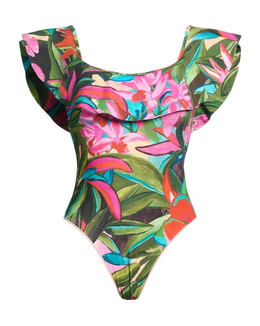 Farm Rio Green One-Piece Swimsuits