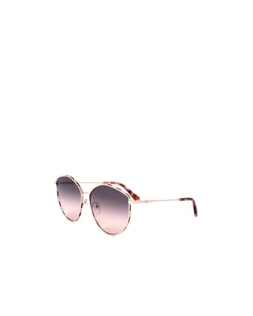 Ferragamo Pink Ferragamo Eyewear Oval Frame Sunglasses