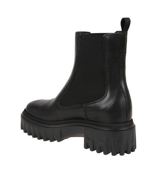 Hogan Black Slip-On Heeled Boots