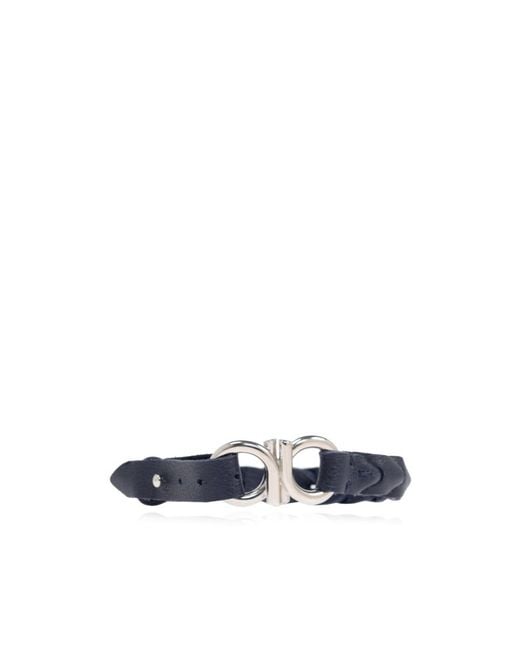 Ferragamo Blue Ferragamo Gancini Braided Bracelet for men