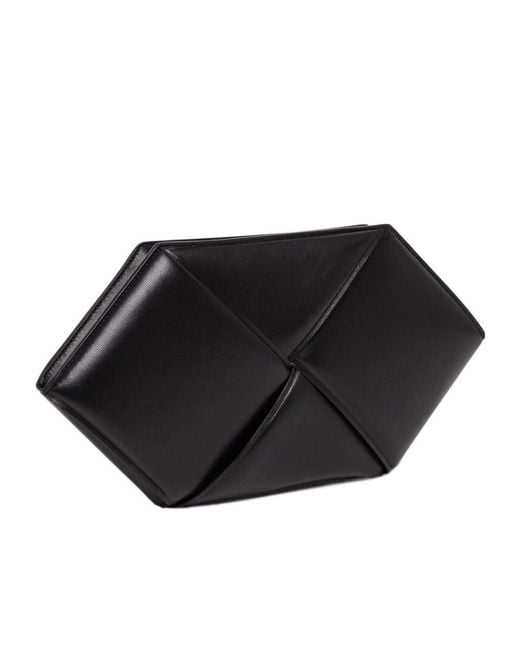 Bottega Veneta Black Intrecciato Zipped Clutch