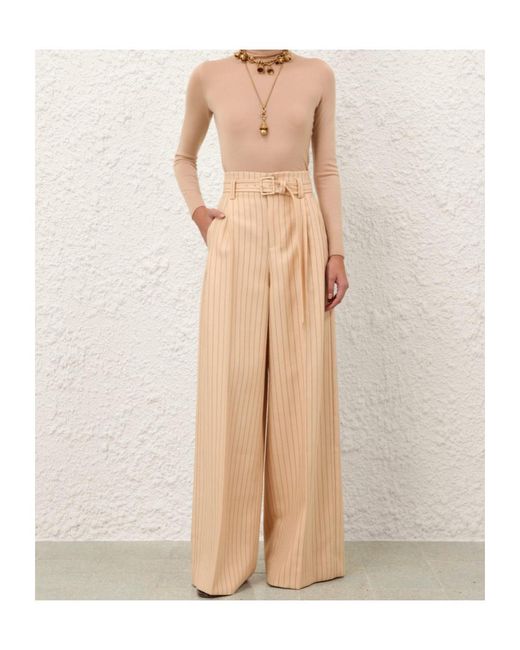 Zimmermann Natural Belt Loop Track Pants