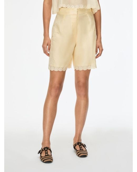 iBlues Natural Embroidered Bermuda Shorts