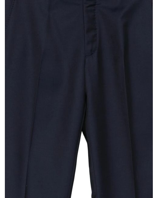 Brioni Blue Tigullio Pressed-Crease Tailored Trousers for men