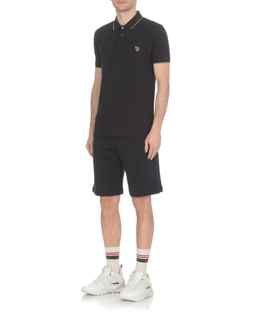 Paul Smith Blue Ps Paul Smith Zebra Patch Drawstring Bermuda Shorts for men