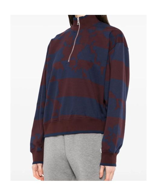 Dries Van Noten Blue Printed Zipped Sweatshirt