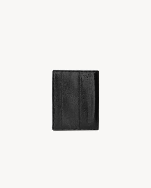 Saint Laurent Black Tiny Cassandre Credit Card Wallet for men