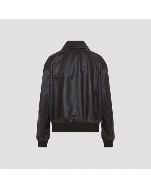Prada Black Long-Sleeved Leather Jacket