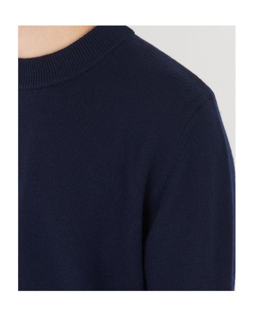 sunflower Blue Crew Neck Wool Knit Sweater for men