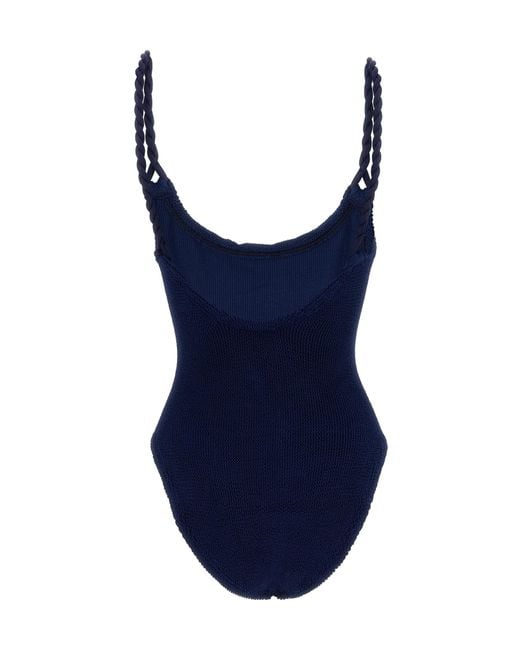 Hunza G Blue Camille Braided-Strap Swimsuit