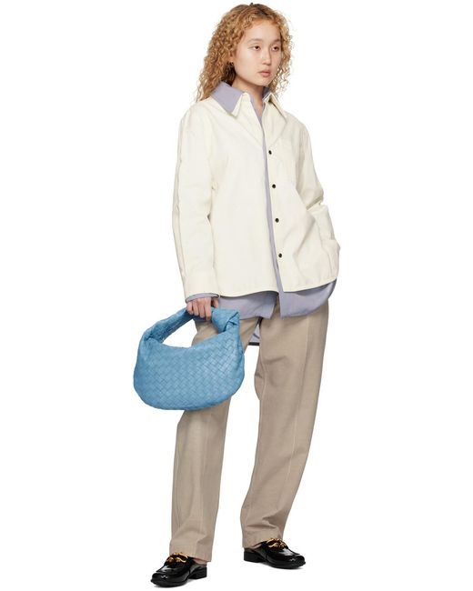 Bottega Veneta White Printed Leather Casual Pants