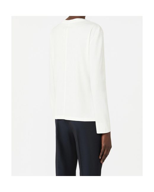 Max Mara White Long-Sleeved T-Shirt