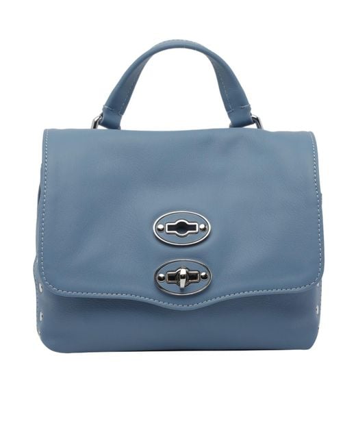 Zanellato Blue Twist Hook Postina Saeta Baby Tote Bag