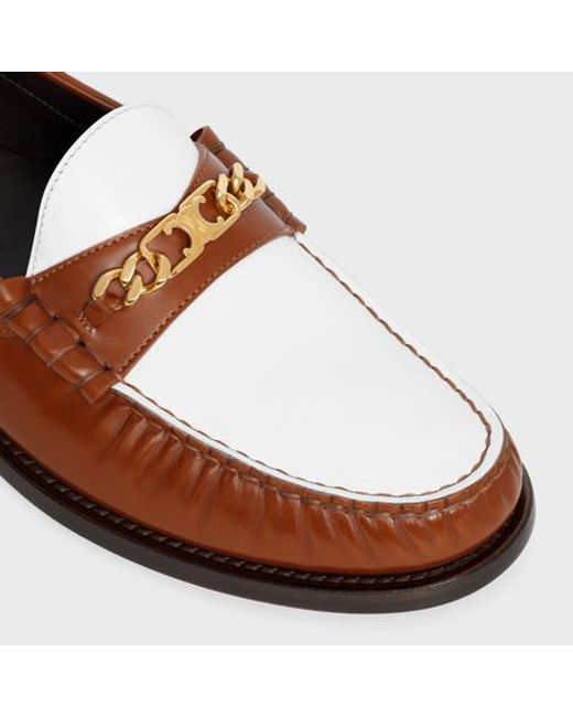 Céline Brown Logo Loafers
