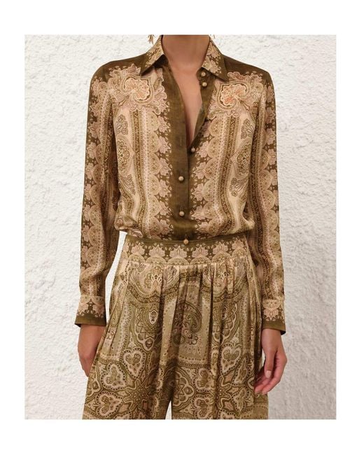 Zimmermann Brown Long Sleeve Shirt