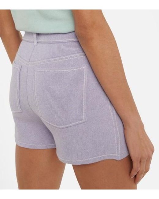 Barrie Purple Cashmere And Cotton Shorts