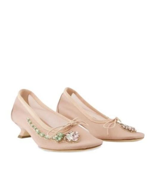 Simone Rocha Pink Crystal Low-Heel Shoes