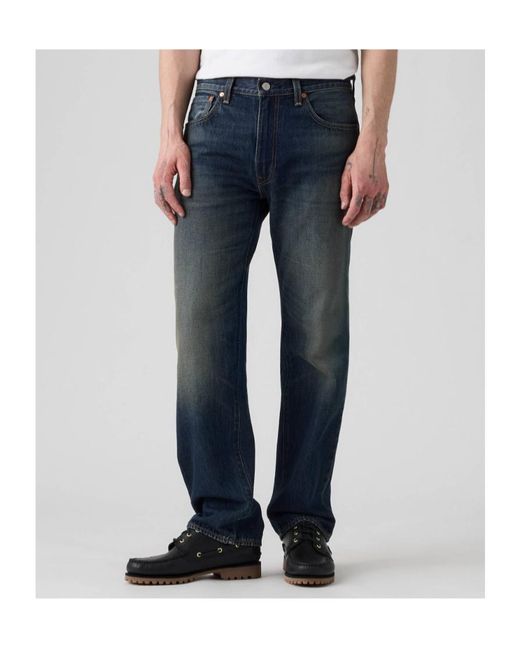 Levi's Blue 555 Relaxed Straight Jeans for men