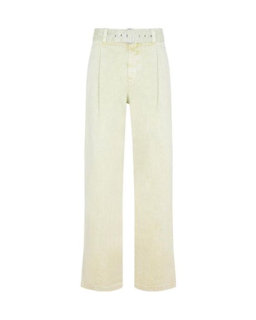 Jil Sander Natural Belted Wide Leg Pants